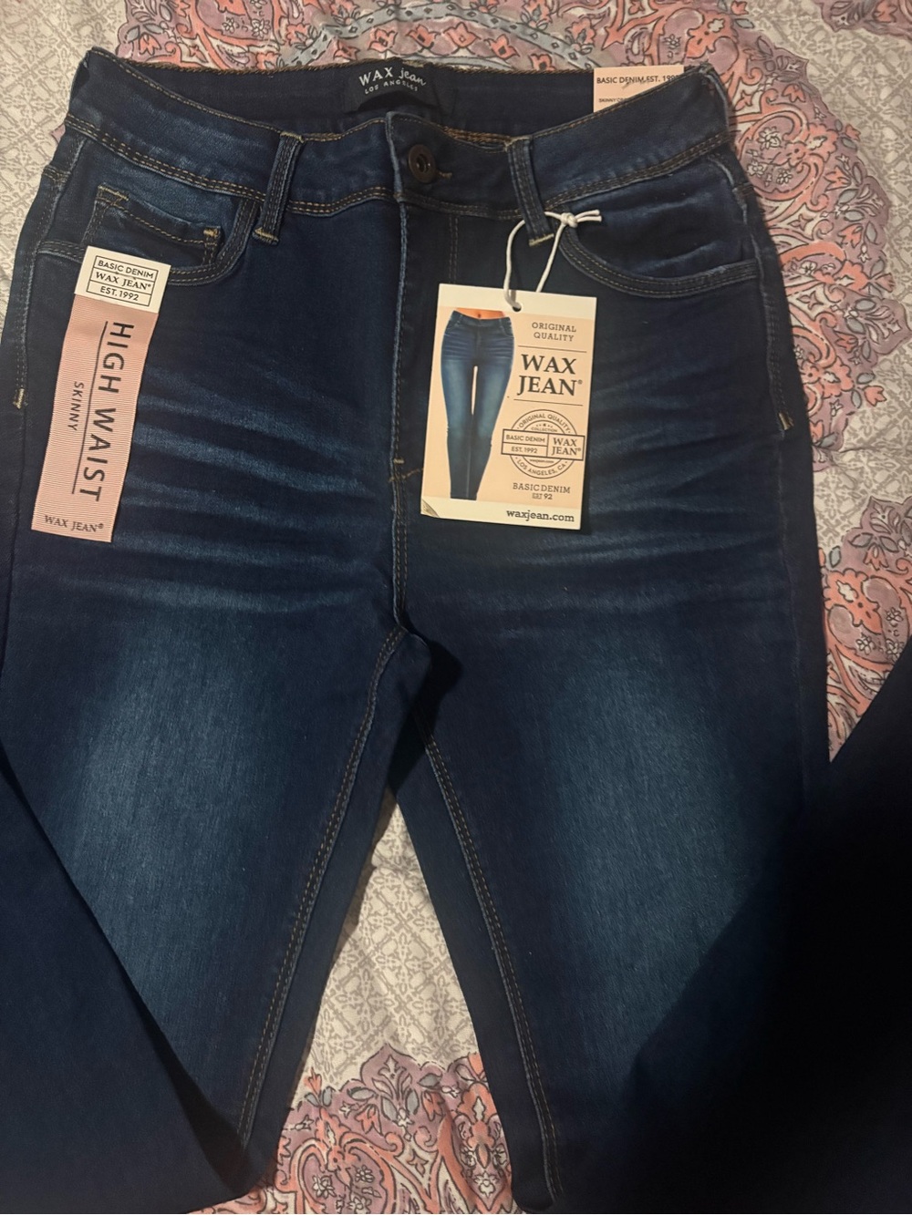 Wax Jean High Rise Skinny Jeans - Dark Indigo